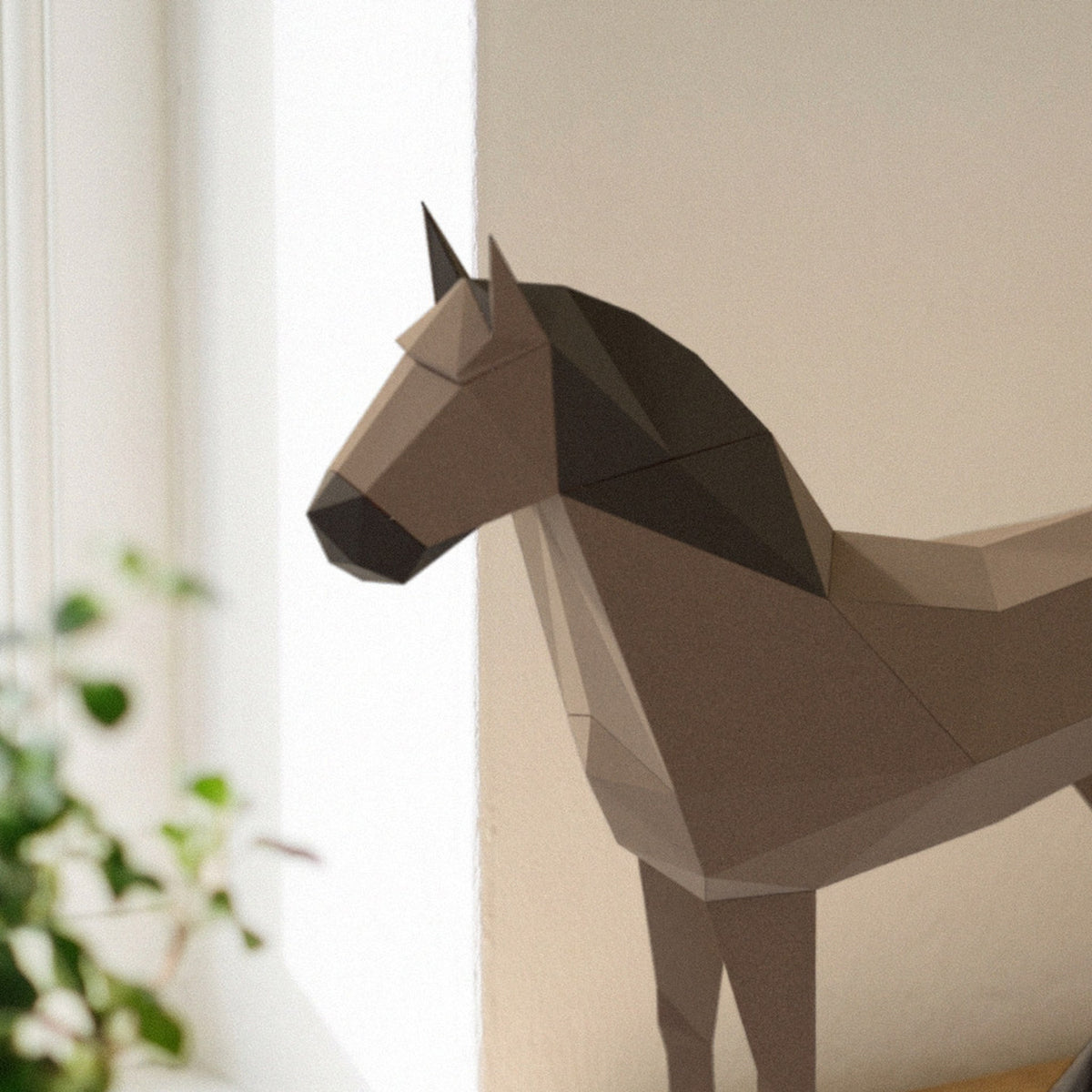 Paper Horse model head detail