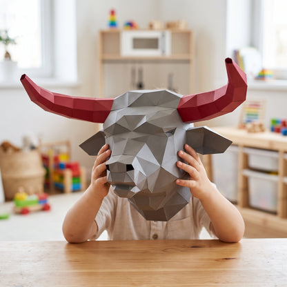 Paper Bull model in a child's hands