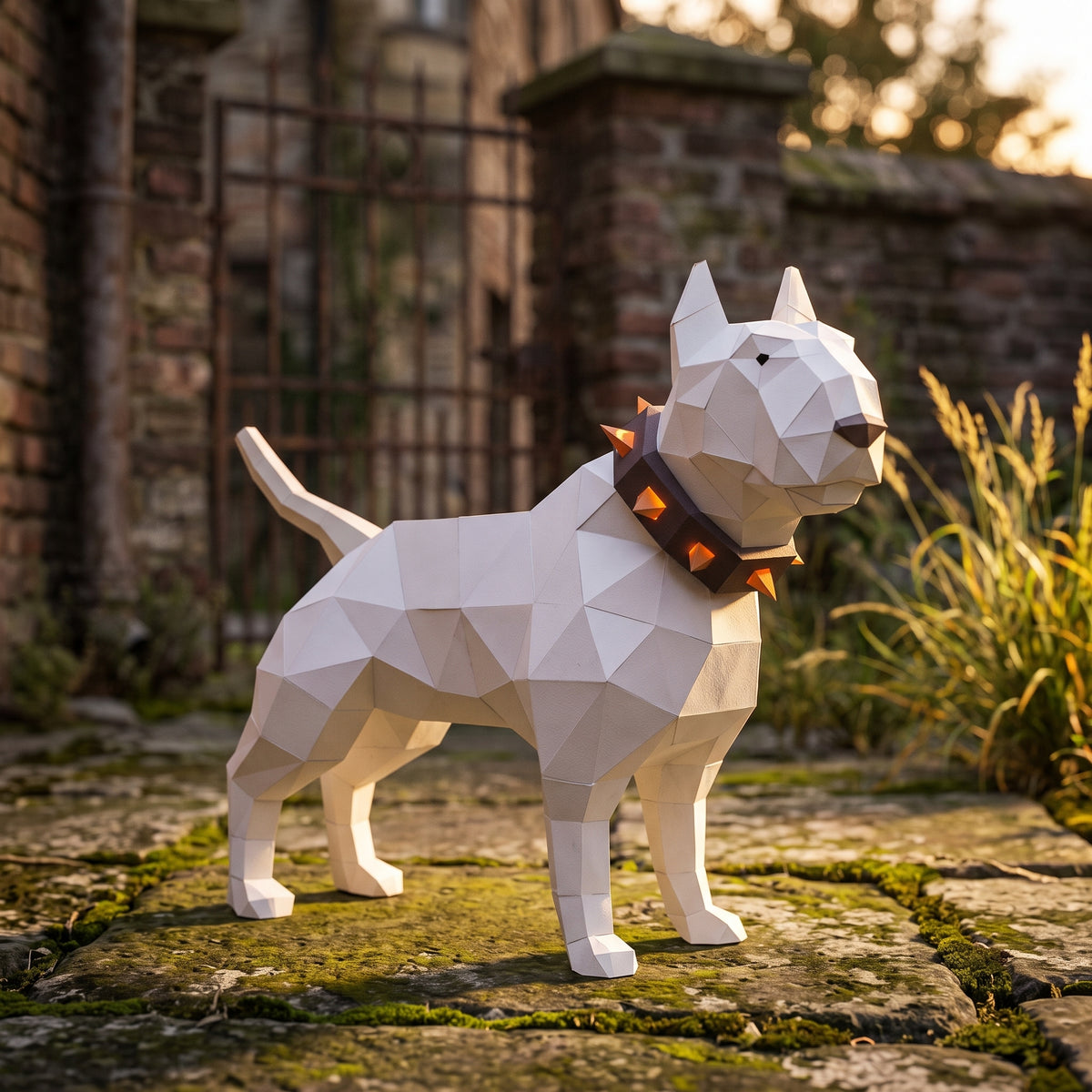 Paper Bullterrier model in nature