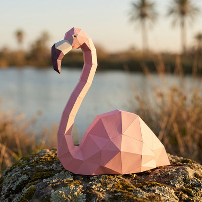 Paper Flamingo model in nature
