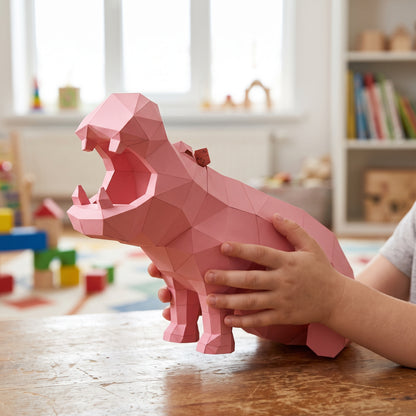 Paper Hippo model in a child's hands