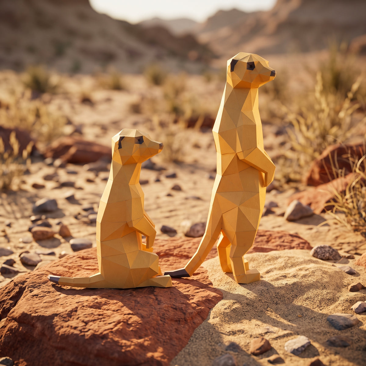 Paper Meerkats model in nature