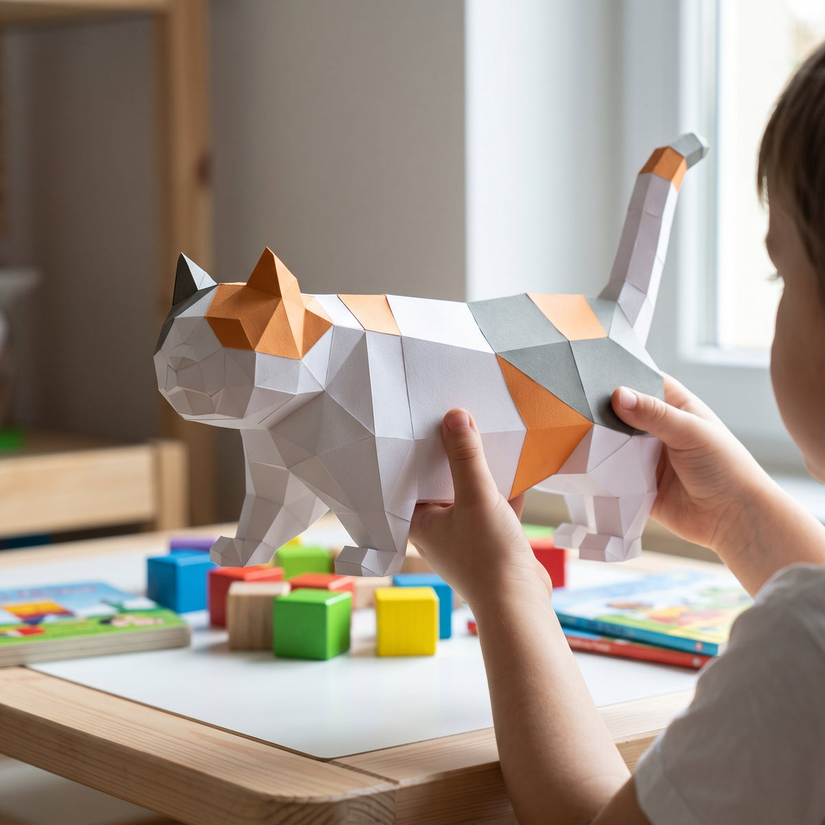 Paper Munchkin (standing) model in a child's hands