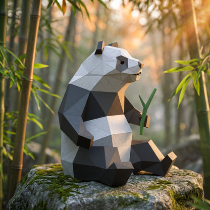 Paper Panda model in nature