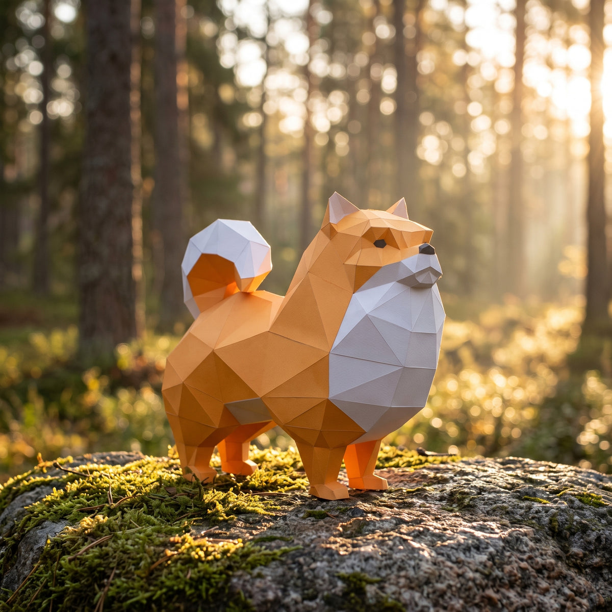 Paper Pomeranian model in nature