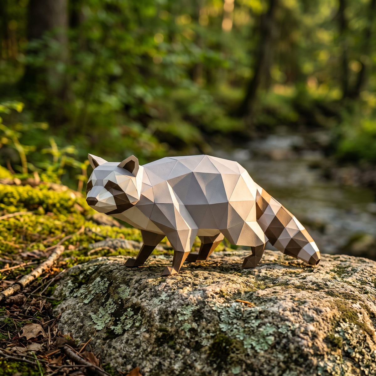 Paper Raccoon model in nature