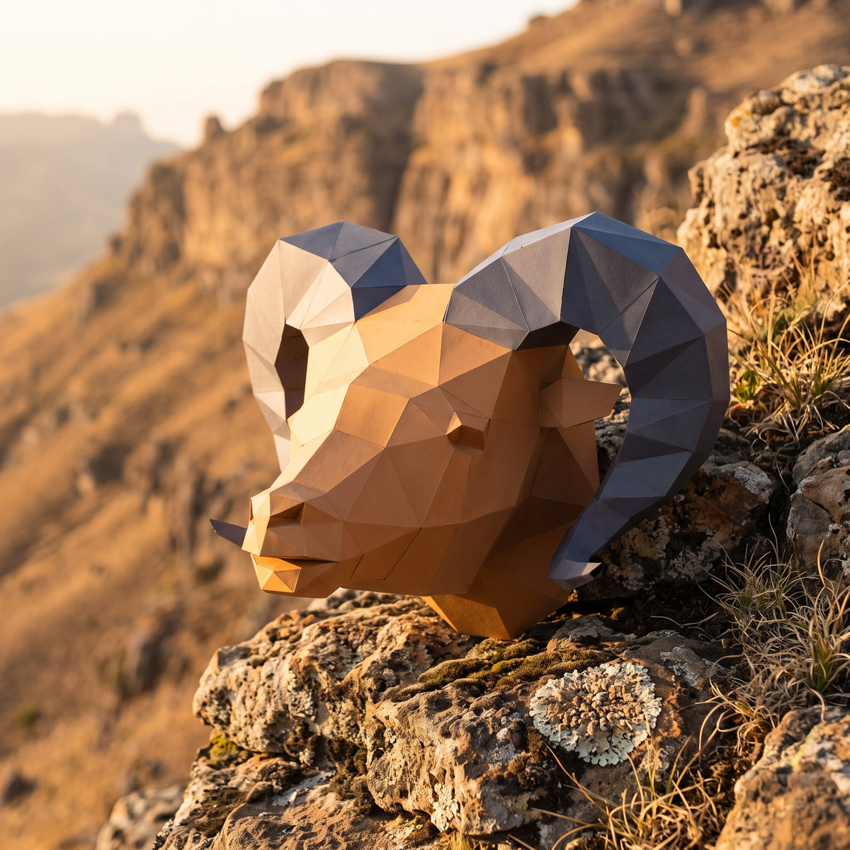Paper Ram Head model in nature