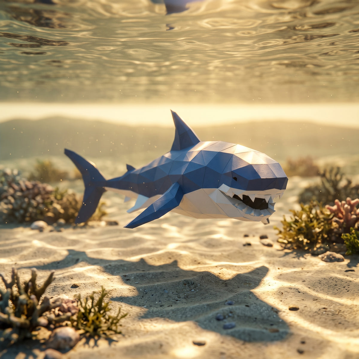 Paper Shark model in nature