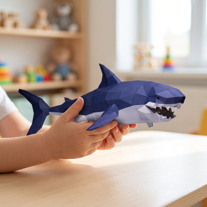 Paper Shark model in a child's hands