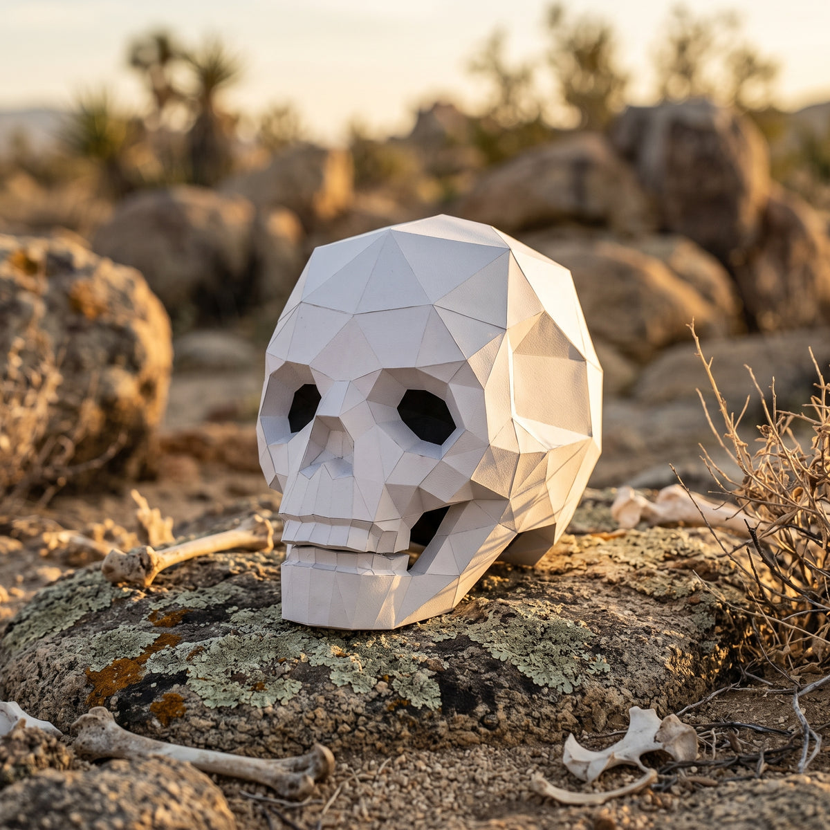 Paper Skull model in nature